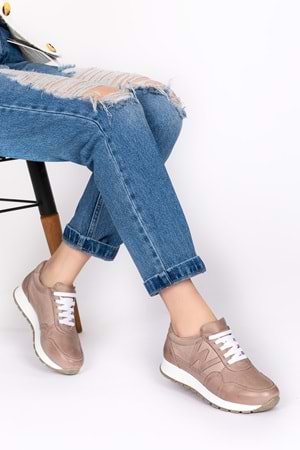 Gondol Içi Dışı Hakiki Deri Anatomik Taban Spor Ayakkabı flf.444 - Vizon - 40