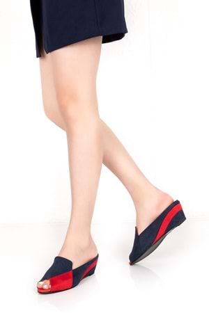 Gondol Hakiki Deri Kadın Kombin Şık Ev Terliği mik.900 - Kırmızı-Laci - 39