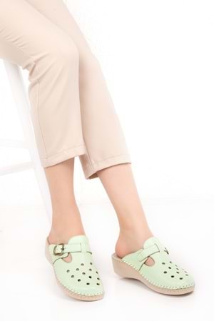 Gondol Ortopedik Deri Sabo Terlik yprk.510 - Su Yeşili - 37