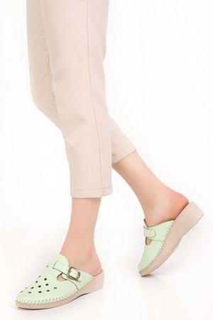 Gondol Ortopedik Deri Sabo Terlik yprk.510 - Su Yeşili - 37