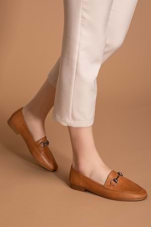 Gondol Hakiki Deri Kadın Babet iz.3501 - Taba - 40