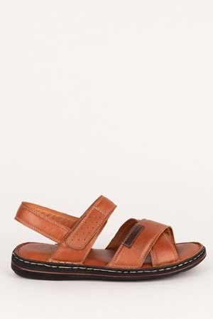Gondol Hakiki Deri Anatomik Taban Erkek Sandalet kml.119 - Taba - 41