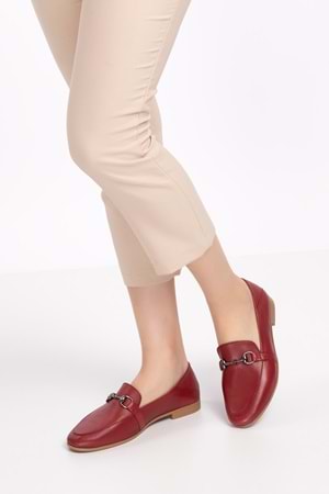 Gondol Hakiki Deri Kadın Babet iz.3501 - Bordo - 37