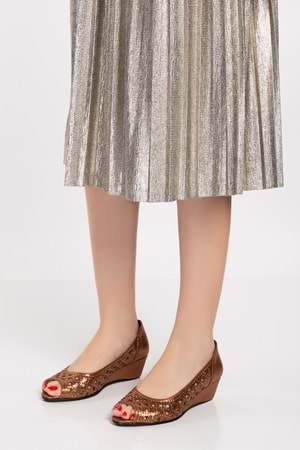 Gondol İçi Deri Abiye Ayakkabı mik.603 - Bakır - 37