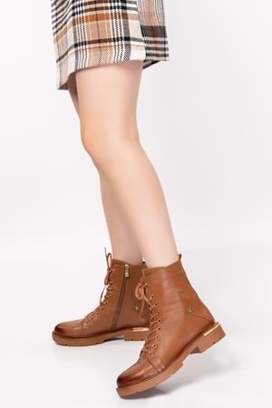 Gondol Hakiki Deri Metal Topuk Detaylı Bot dgn.601 - Taba - 39