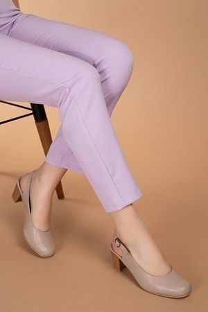 Gondol Kadın Hakiki Deri Klasik Topuklu Ayakkabı şhn.119 - Gondol - şhn.119 - Vizon - 36