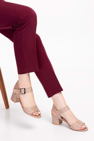 Gondol Kadın Hakiki Deri Topuklu Ayakkabı şhn.1937 - Vizon - 37