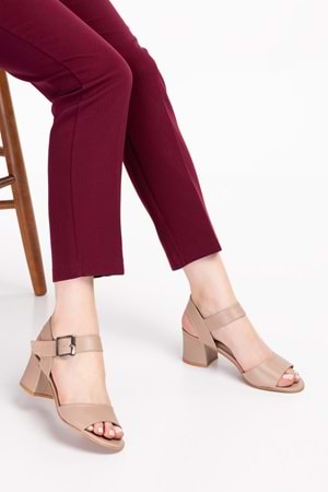 Gondol Kadın Hakiki Deri Topuklu Ayakkabı şhn.1937 - Vizon - 37