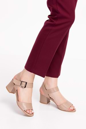 Gondol Kadın Hakiki Deri Topuklu Ayakkabı şhn.1937 - Vizon - 37