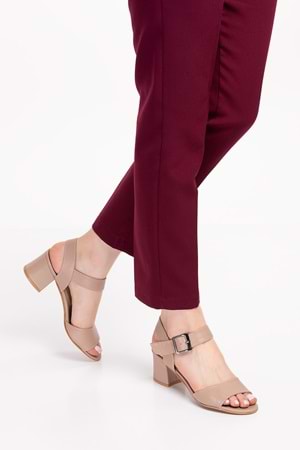 Gondol Kadın Hakiki Deri Topuklu Ayakkabı şhn.1937 - Vizon - 38