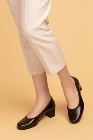 Gondol Kadın Hakiki Deri Rahat Günlük Topuklu Ayakkabı şhn.280 - Kahverengi - 35