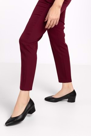 Gondol Kadın Hakiki Deri Topuklu Hostes Ayakkabısı şhn.801 - Siyah - 42