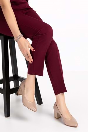 Gondol Kadın Hakiki Deri Klasik Topuklu Ayakkabı şhn.1930 - Vizon - 35