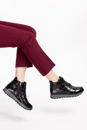 Gondol Içi Dışı Hakiki Deri Anatomik Taban Spor Ayakkabı gndl.616 - siyah rugan - 36