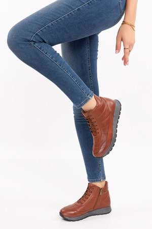 Gondol Içi Dışı Hakiki Deri Anatomik Taban Spor Ayakkabı gndl.616 - Fındık - 36