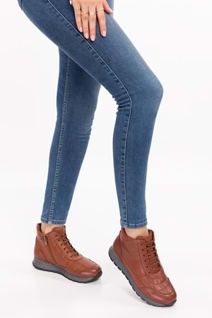 Gondol Içi Dışı Hakiki Deri Anatomik Taban Spor Ayakkabı gndl.616 - Fındık - 36