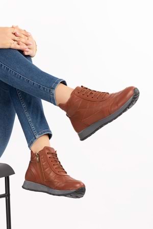 Gondol Içi Dışı Hakiki Deri Anatomik Taban Spor Ayakkabı gndl.616 - Fındık - 36