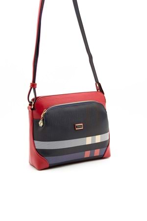 Silver Polo Kadın Tek Bölmeli Ekose Desen Çapraz Çanta sp.364 - Laci Kırmızı Ekose - MK57