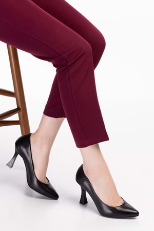 Gondol Kadın Hakiki Deri Stiletto Ayakkabı şhn.861 - Siyah - 37