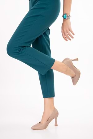 Gondol Kadın Hakiki Deri Stiletto Ayakkabı şhn.861 - Vizon - 40