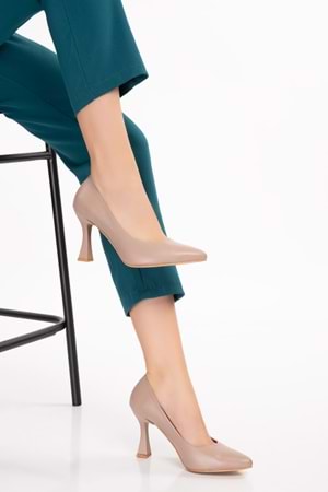 Gondol Kadın Hakiki Deri Stiletto Ayakkabı şhn.861 - Vizon - 41