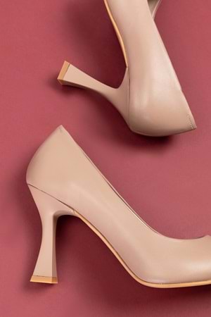 Gondol Kadın Hakiki Deri Stiletto Ayakkabı şhn.861 - Vizon - 41
