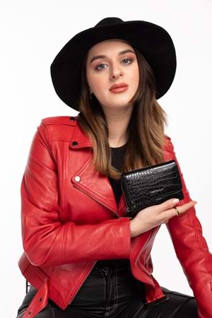 Gondol Hmx Polo Günlük Kullanışlı El Cüzdanı Hmx.165 - Siyah Croco