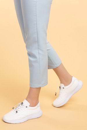 Gondol Içi Dışı Hakiki Deri Faylon Taban Hafif Spor Ayakkabı es.110 - Beyaz - 36