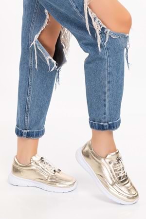 Gondol Içi Dışı Hakiki Deri Faylon Taban Hafif Spor Ayakkabı es.110 - Gold - 36