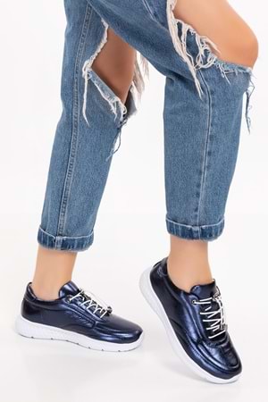 Gondol Içi Dışı Hakiki Deri Faylon Taban Hafif Spor Ayakkabı es.110 - Lacivert - 36