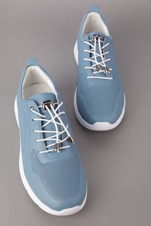 Gondol Içi Dışı Hakiki Deri Faylon Taban Hafif Spor Ayakkabı es.111 - Mavi - 39