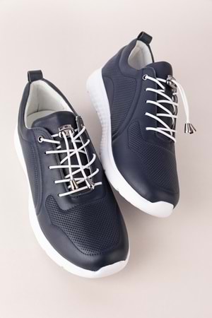 Gondol Içi Dışı Hakiki Deri Faylon Taban Hafif Spor Ayakkabı es.111 - Lacivert - 36