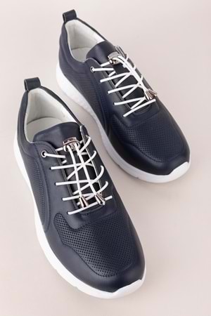 Gondol Içi Dışı Hakiki Deri Faylon Taban Hafif Spor Ayakkabı es.111 - Lacivert - 36