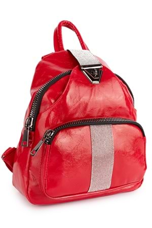 Gondol Kadın Taş Detaylı Günlük Sırt Çantası ald.1250 - kırmızı - TEK EBAT