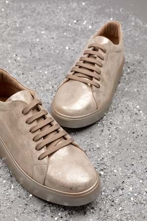 Gondol Hakiki Deri Anatomik Taban Spor Ayakkabı ell.6839 - Gold - 40