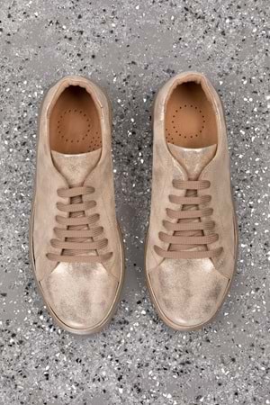 Gondol Hakiki Deri Anatomik Taban Spor Ayakkabı ell.6839 - Gold - 40