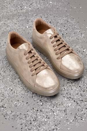 Gondol Hakiki Deri Anatomik Taban Spor Ayakkabı ell.6839 - Gold - 40