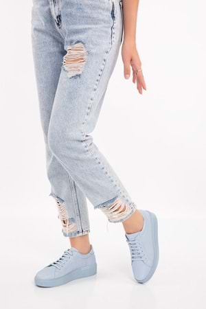 Gondol Hakiki Deri Anatomik Taban Spor Ayakkabı ell.6839 - Bebe Mavi - 39