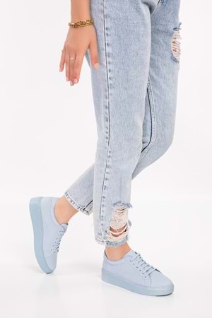 Gondol Hakiki Deri Anatomik Taban Spor Ayakkabı ell.6839 - Bebe Mavi - 39