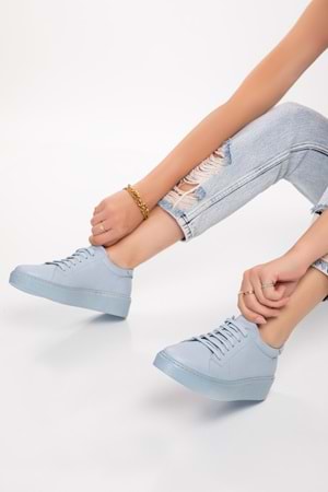 Gondol Hakiki Deri Anatomik Taban Spor Ayakkabı ell.6839 - Bebe Mavi - 39