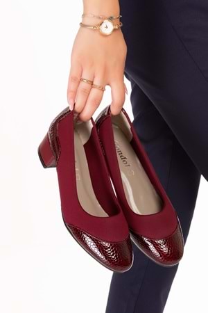 Gondol Hakiki Deri Kısa Topuk Rahat Ayakkabı vdt.39 - Bordo - 35