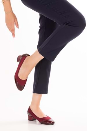 Gondol Hakiki Deri Kısa Topuk Rahat Ayakkabı vdt.39 - Bordo - 35