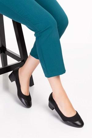 Gondol Hakiki Deri Kısa Topuk Rahat Ayakkabı vdt.39 - Siyah - 35