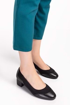 Gondol Hakiki Deri Kısa Topuk Rahat Ayakkabı vdt.39 - Siyah - 35