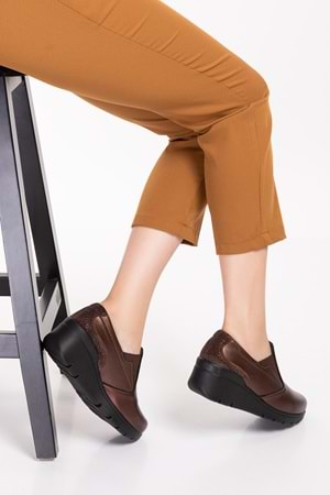 Gondol Hakiki Deri Anatomik Taban Rahat Ayakkabı esfa.4052 - Kahverengi - 42