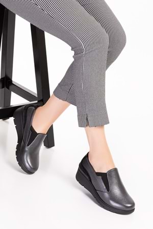 Gondol Hakiki Deri Anatomik Taban Rahat Ayakkabı esfa.4052 - Antrasit - 36