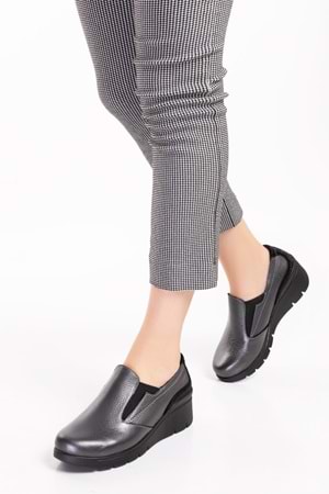 Gondol Hakiki Deri Anatomik Taban Rahat Ayakkabı esfa.4052 - Antrasit - 36