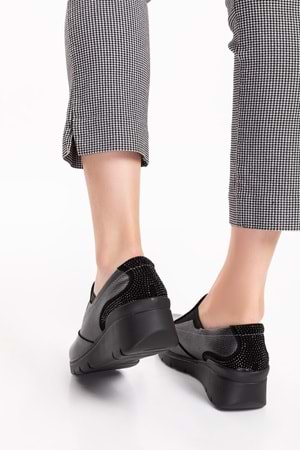 Gondol Hakiki Deri Anatomik Taban Rahat Ayakkabı esfa.4052 - Antrasit - 36