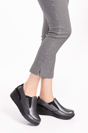 Gondol Hakiki Deri Anatomik Taban Rahat Ayakkabı esfa.4052 - Antrasit - 36