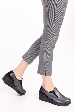 Gondol Hakiki Deri Anatomik Taban Rahat Ayakkabı esfa.4052 - Antrasit - 36